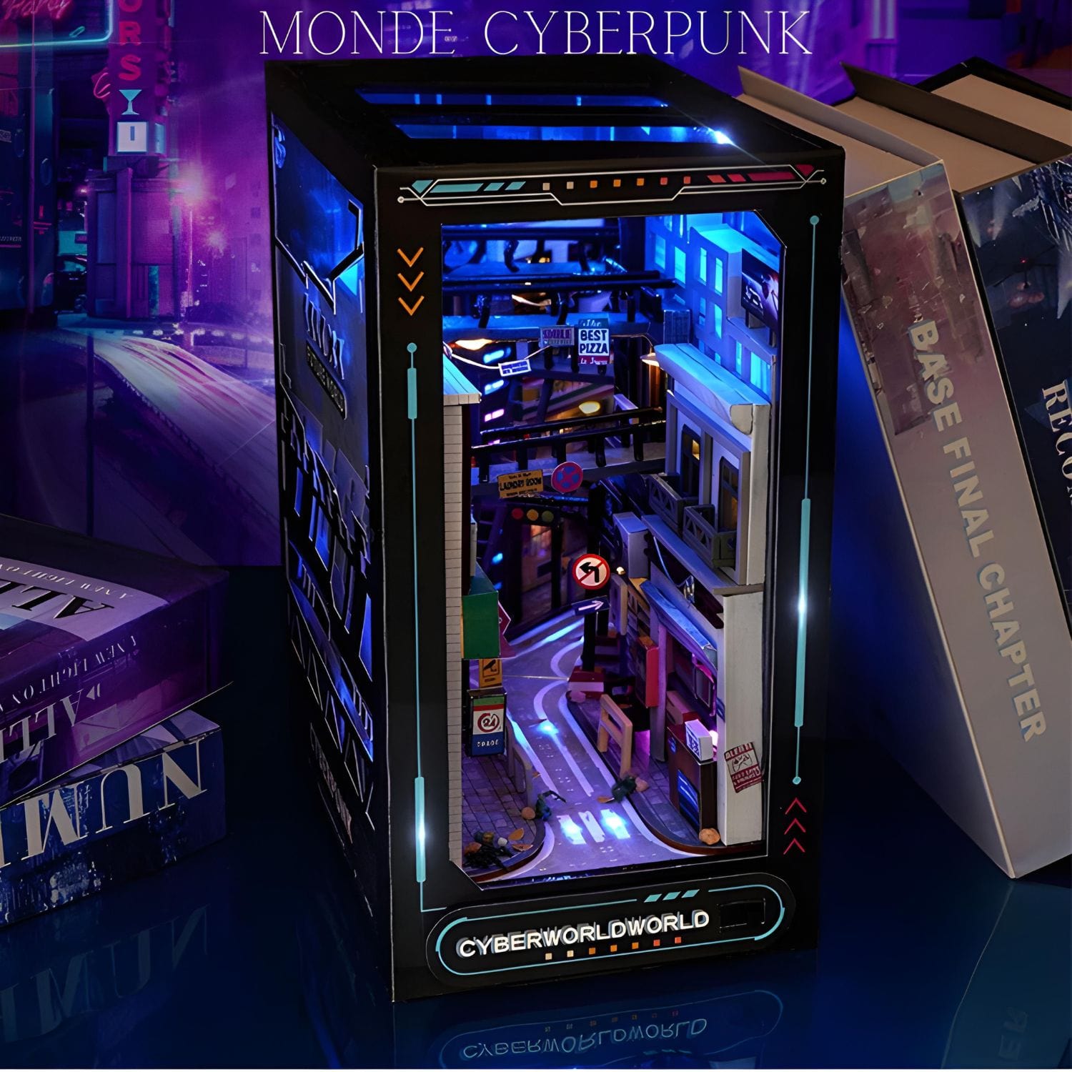 Book Nook cyberpunk Pièces d'Exceptions Book Nook | Le monde cyberpunk