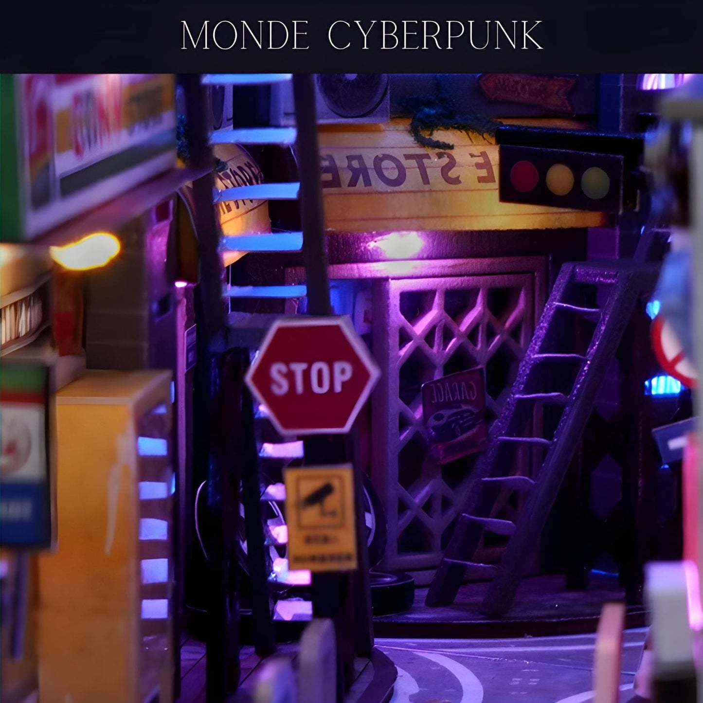 Book Nook cyberpunk Pièces d'Exceptions Book Nook | Le monde cyberpunk