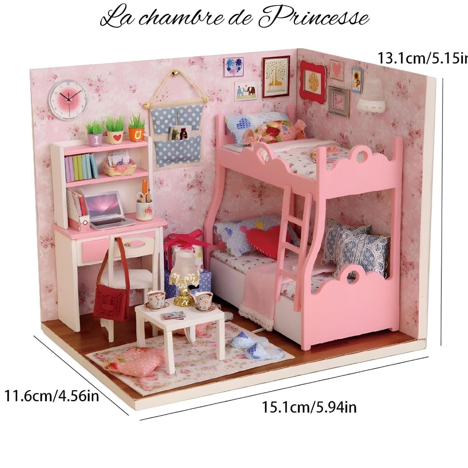 Chambre miniature Pièces d'Exceptions Maison Miniature | La chambre de Princesse