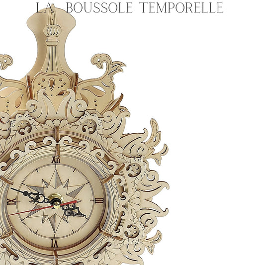 Horloge en bois a construire Pièces d'Exceptions Horloge | Boussole Temporelle murale