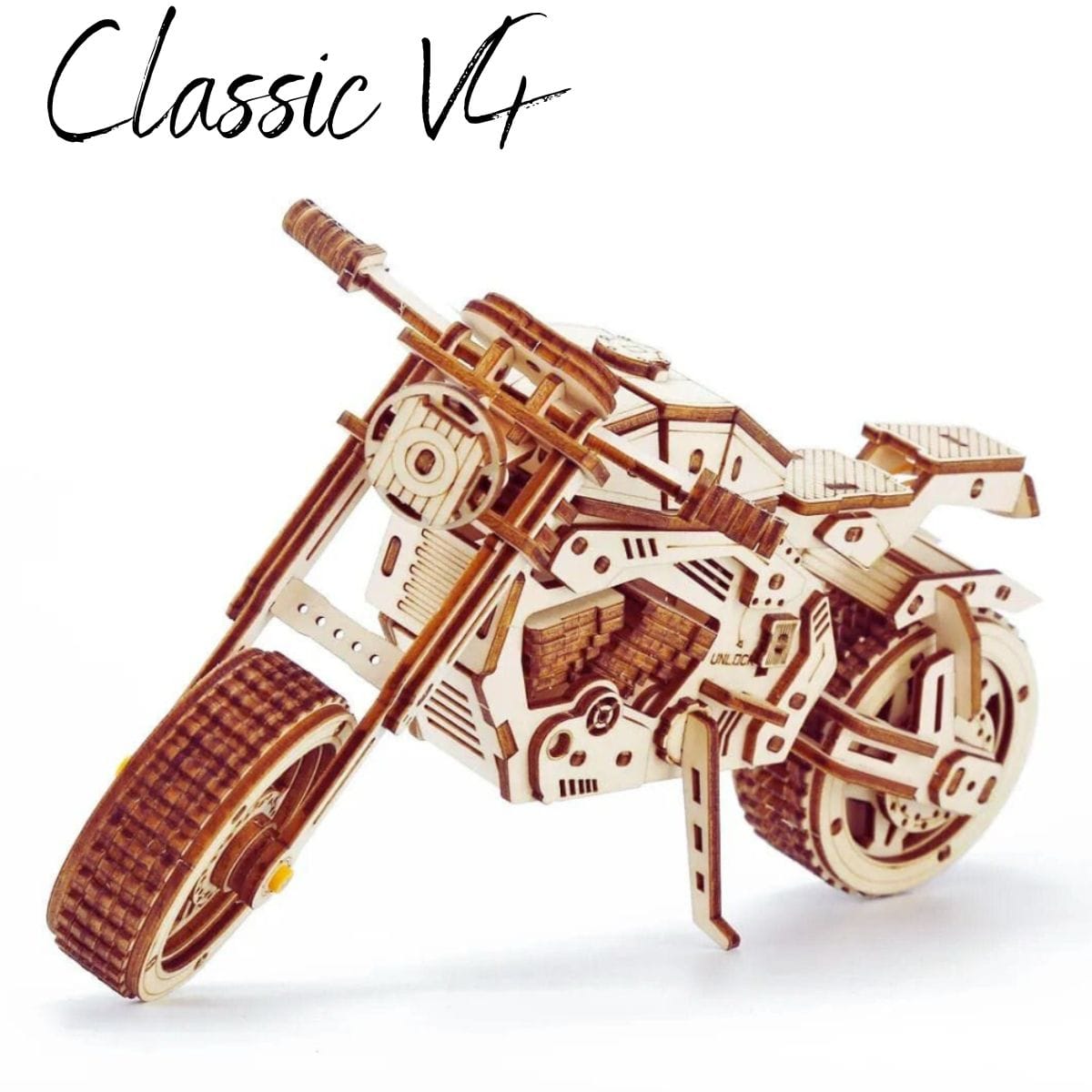 Jouet moto en bois Puzzle 3d Moto | Classic V4