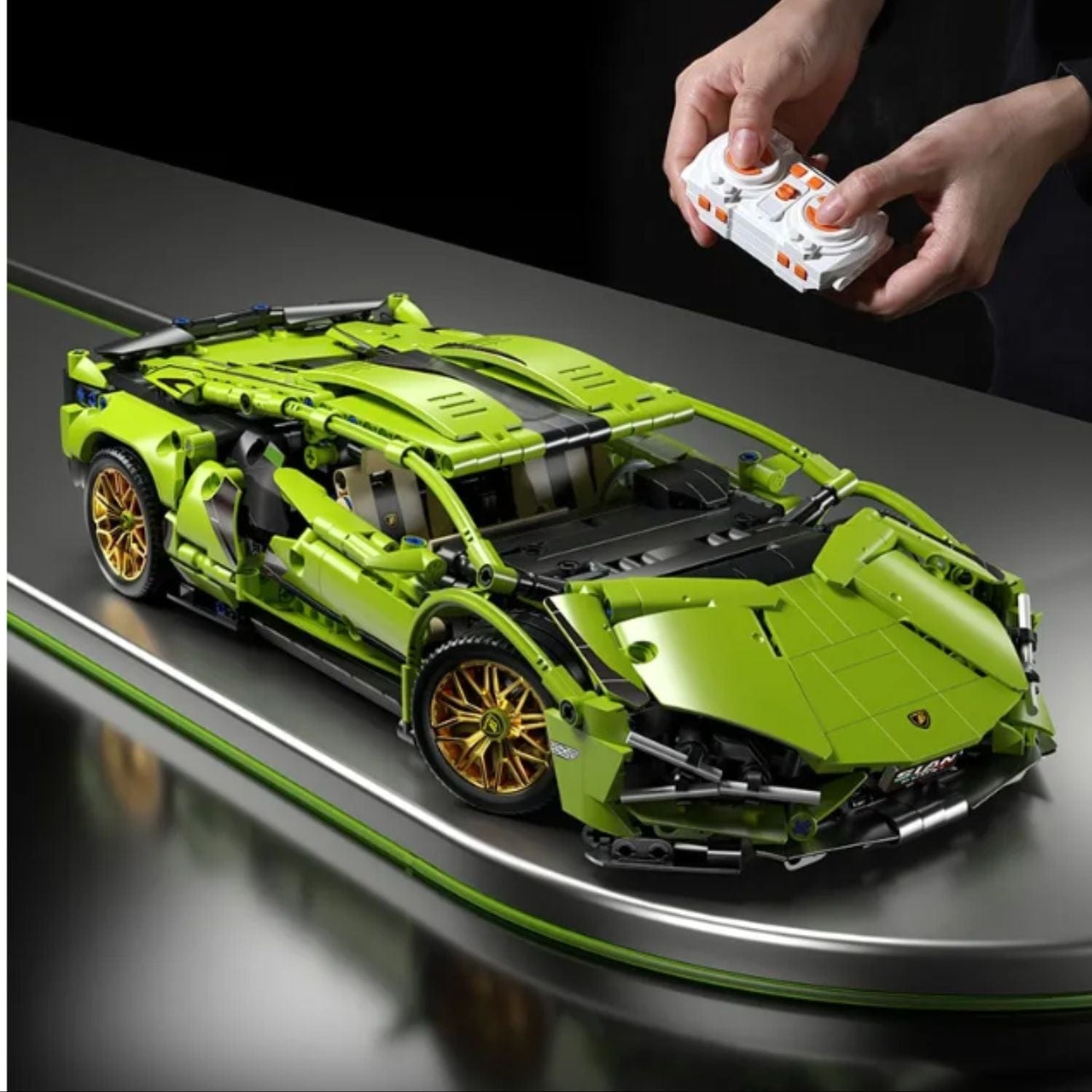 Lamborghini Huracan verte Puzzle 3d Voiture Electrique | Lamborghini Huracan-E