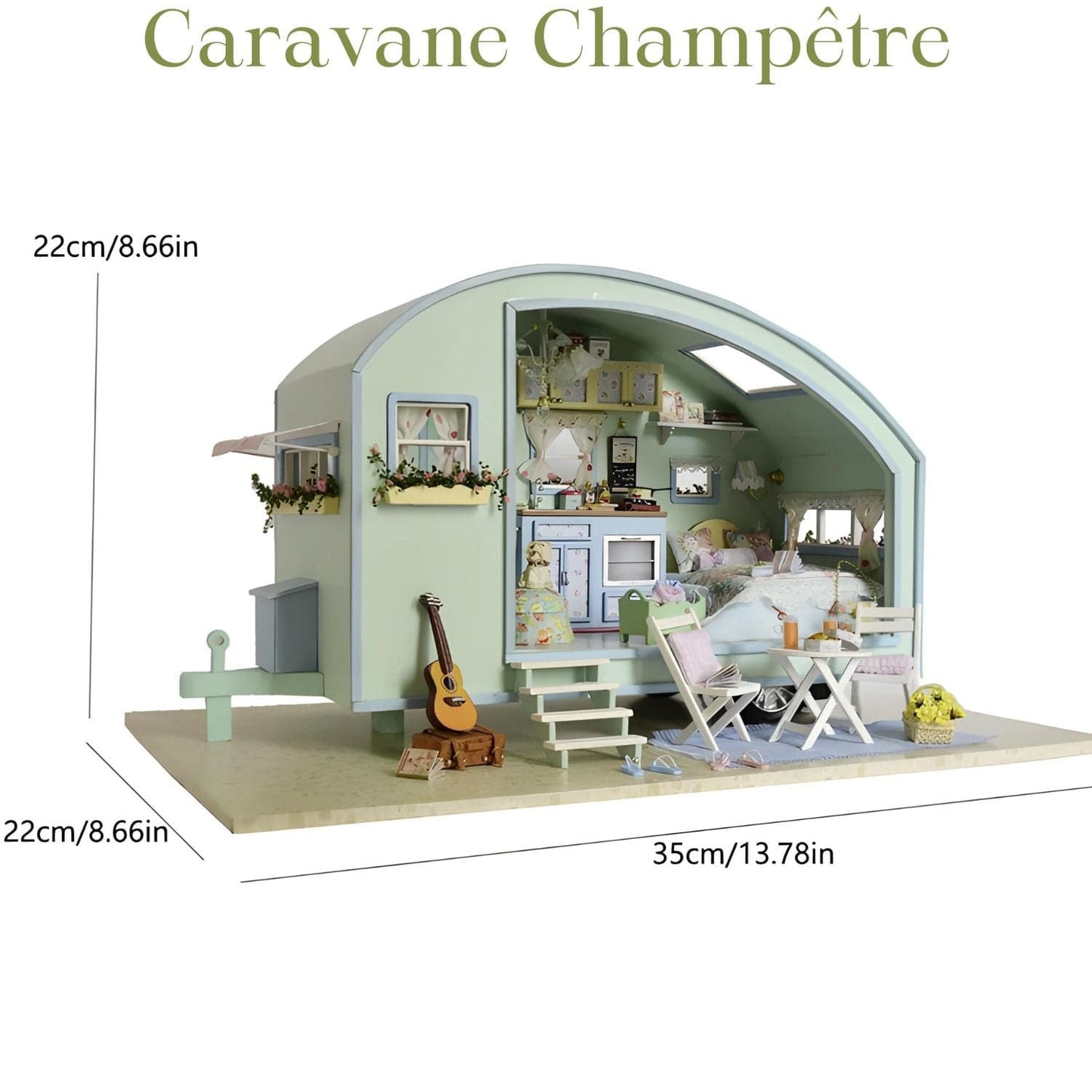 Maquette Caravane Pièces d'Exceptions Maison Miniature | Caravane Champêtre