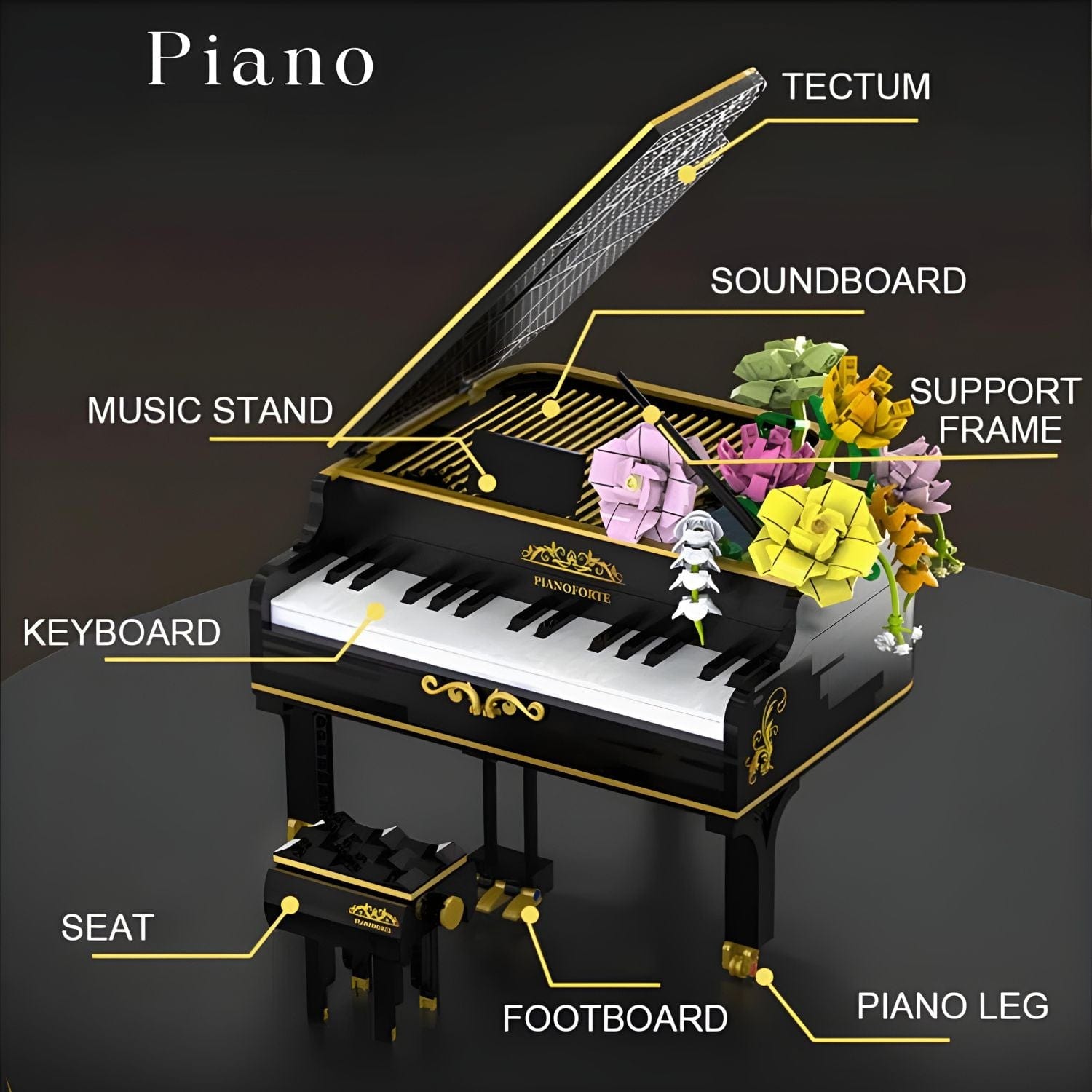 Maquette piano Pièces d'Exceptions Instrument | Piano luxueux