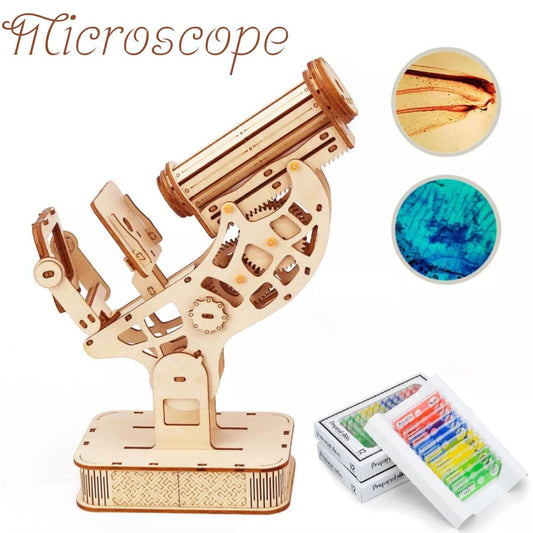 Microscope en bois Puzzle 3d Mécanique | Le Microscope