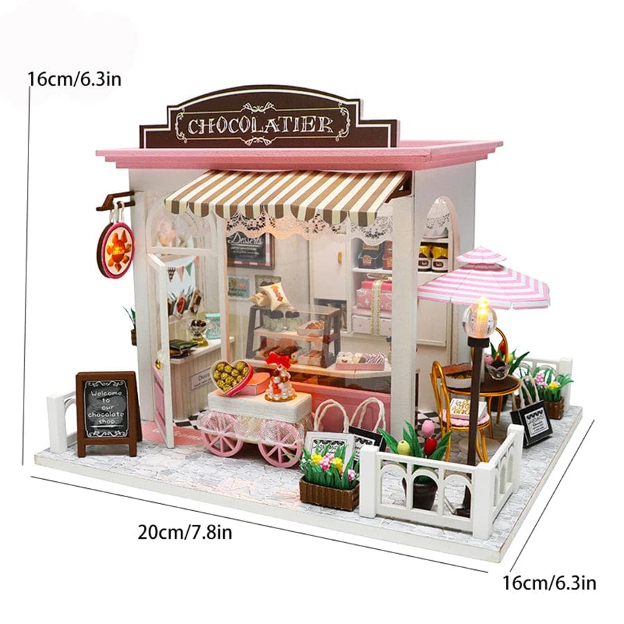 Pièces d'Exceptions 3D Shop Puzzle Assembly Model Doll  Mini  House DIY Small Kit Making Room Toys, Home Bedroom Decoration