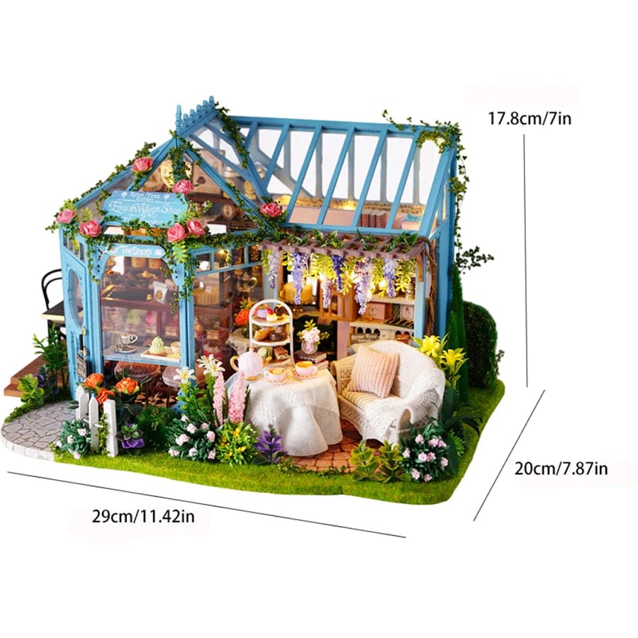 Pièces d'Exceptions Doll House Mini  DIY Small  Kit Production Room Princess Toys, Home Bedroom Decoration with Furniture Wooden Craf