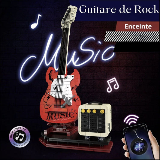 Pièces d'Exceptions NEW Creative Decoration Electric Guitar with Loudspeaker APP Bluetooth Connect MOC Building Blocks Brick Toy Gift for Boys Girls
