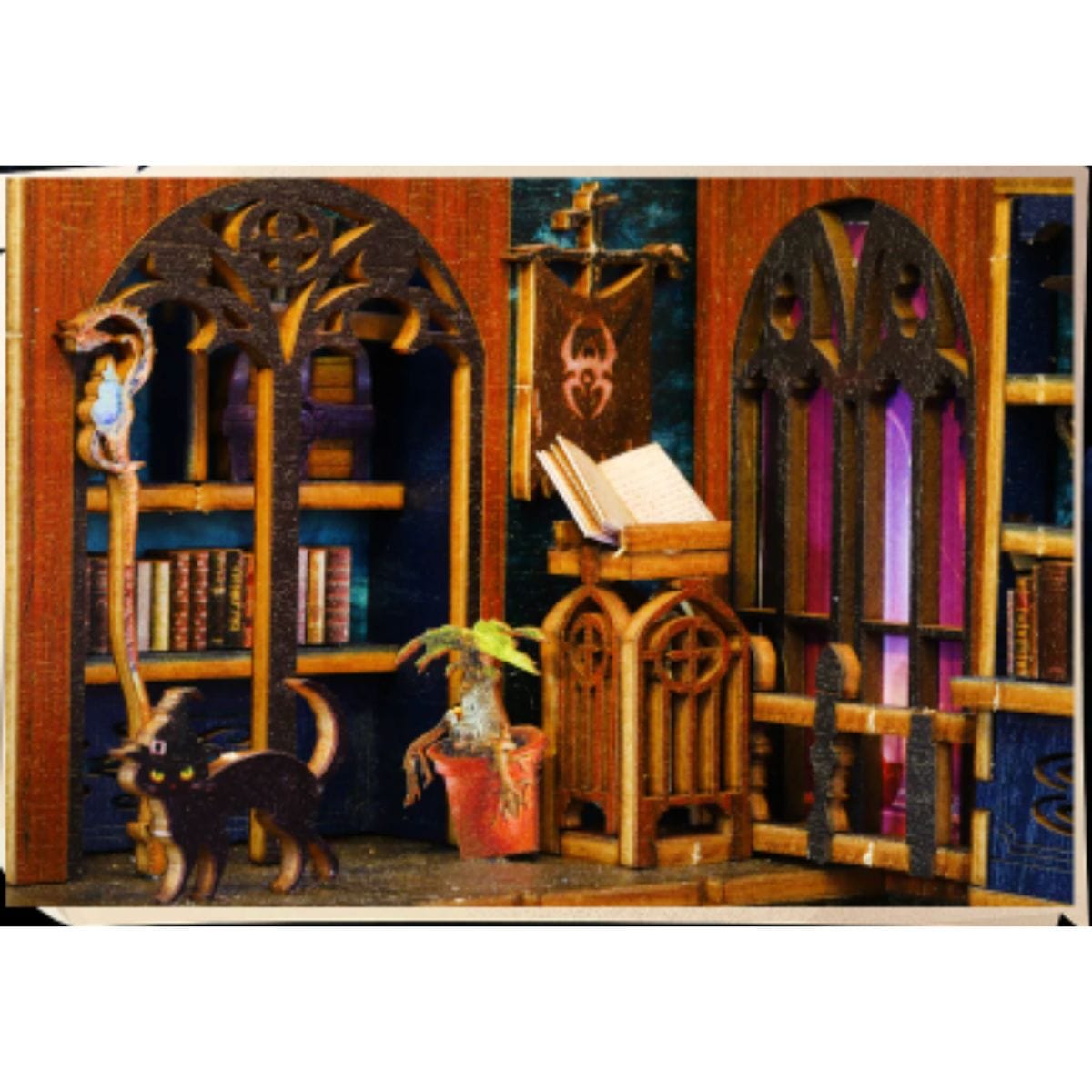 Puzzle 3D Bâtiment | Marché Magique Puzzle 3d Book Nook | Marché Magique