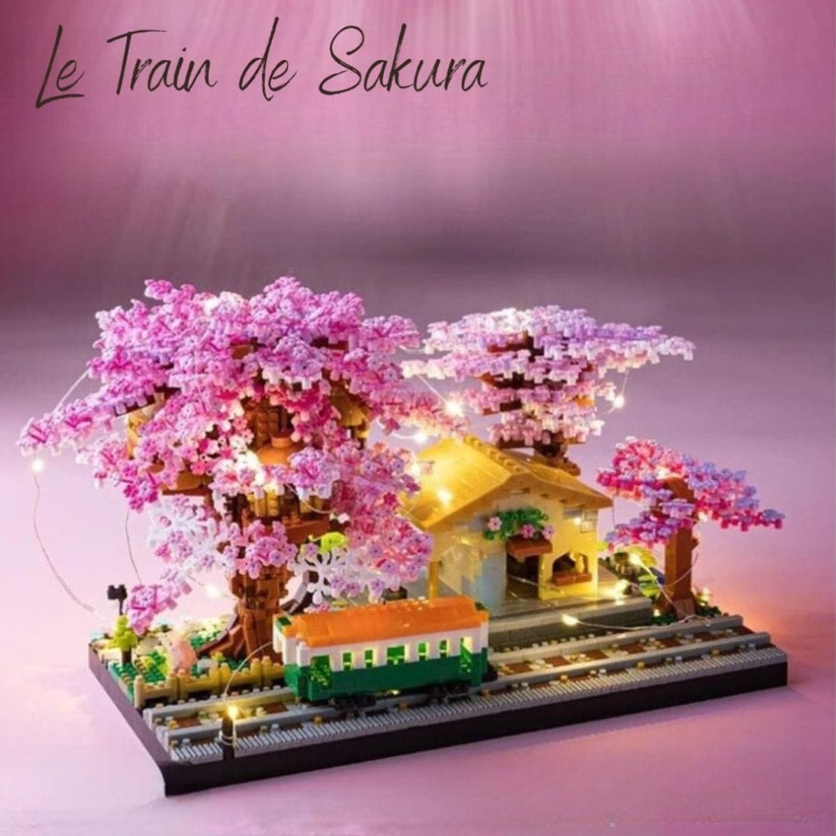 Puzzle 3D Paysage | Le Train de Sakura Lumineux Puzzle 3d Nature | Le Train de Sakura Lumineux