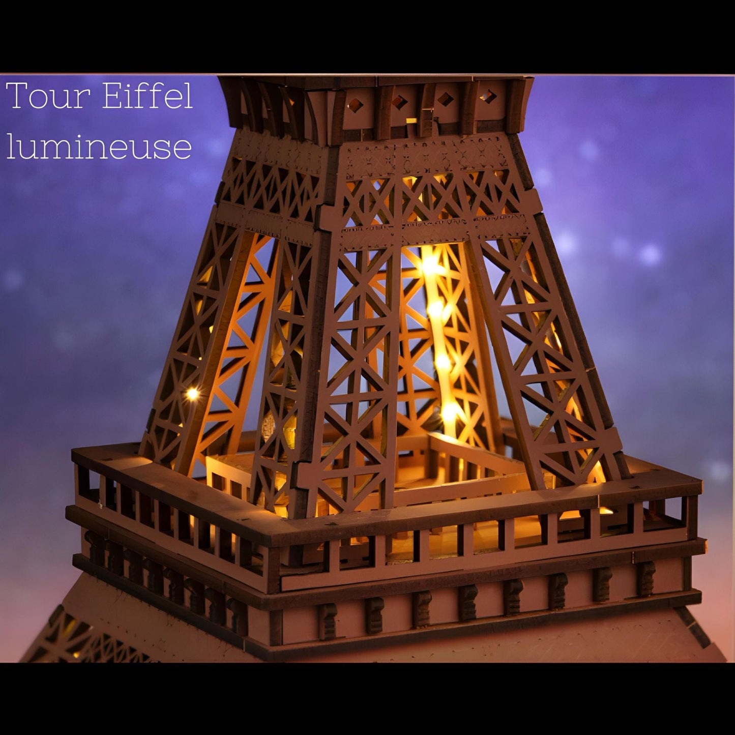 Puzzle 3D Tour Eiffel lumineuse Pièces d'Exceptions Monument | Tour Eiffel lumineuse