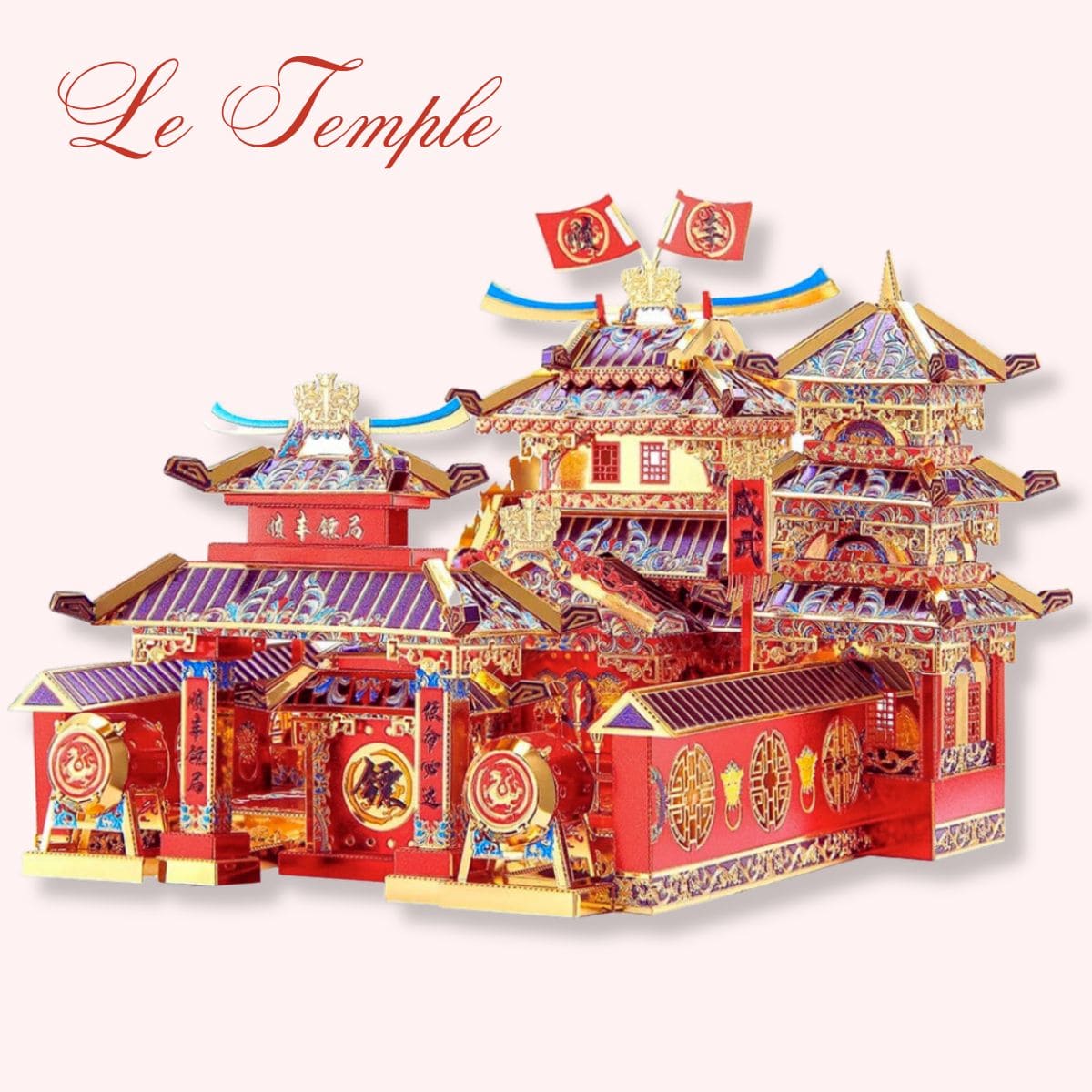 Puzzle en metal | Le Temple Puzzle 3d Culture Asiatique | Le Temple